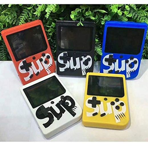 MINI CONSOLA RETRO SUP VIDEJUEGOS 8 BIT PORTÁTIL PANTALLA LCD HD GAME BOX CON 400 JUEGOS CLÁSICOS COLOR AMARILLO