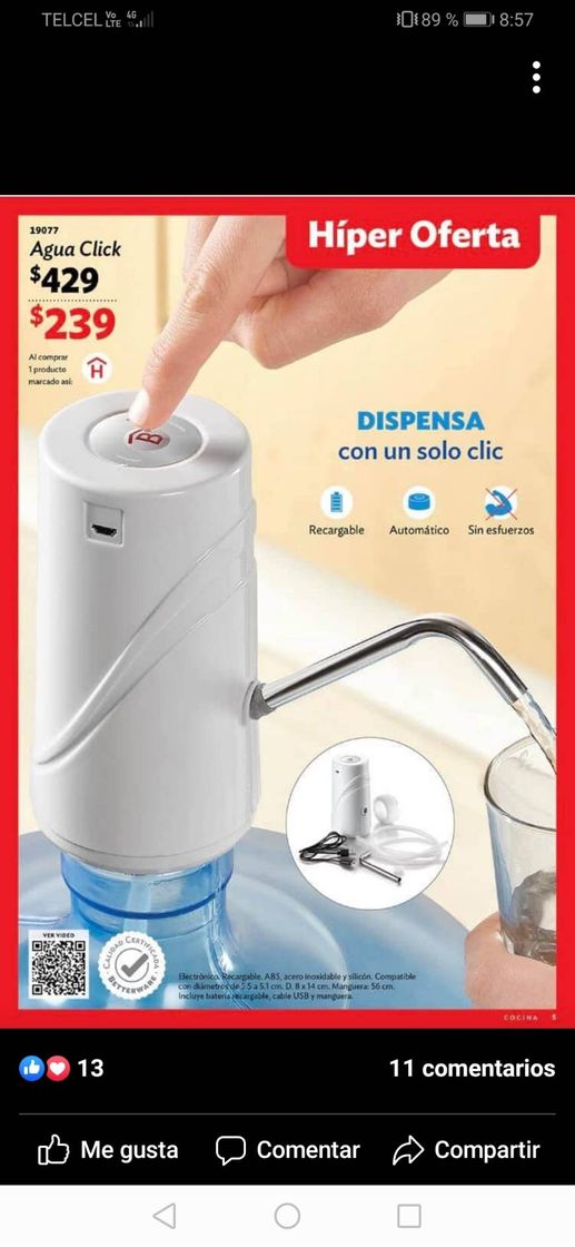 Producto Agua click 