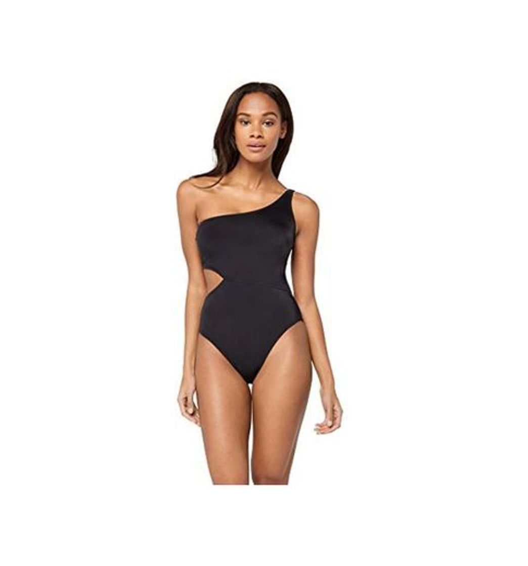 Social Marca Amazon - IRIS & LILLY Bañador con Aberturas Mujer, Negro