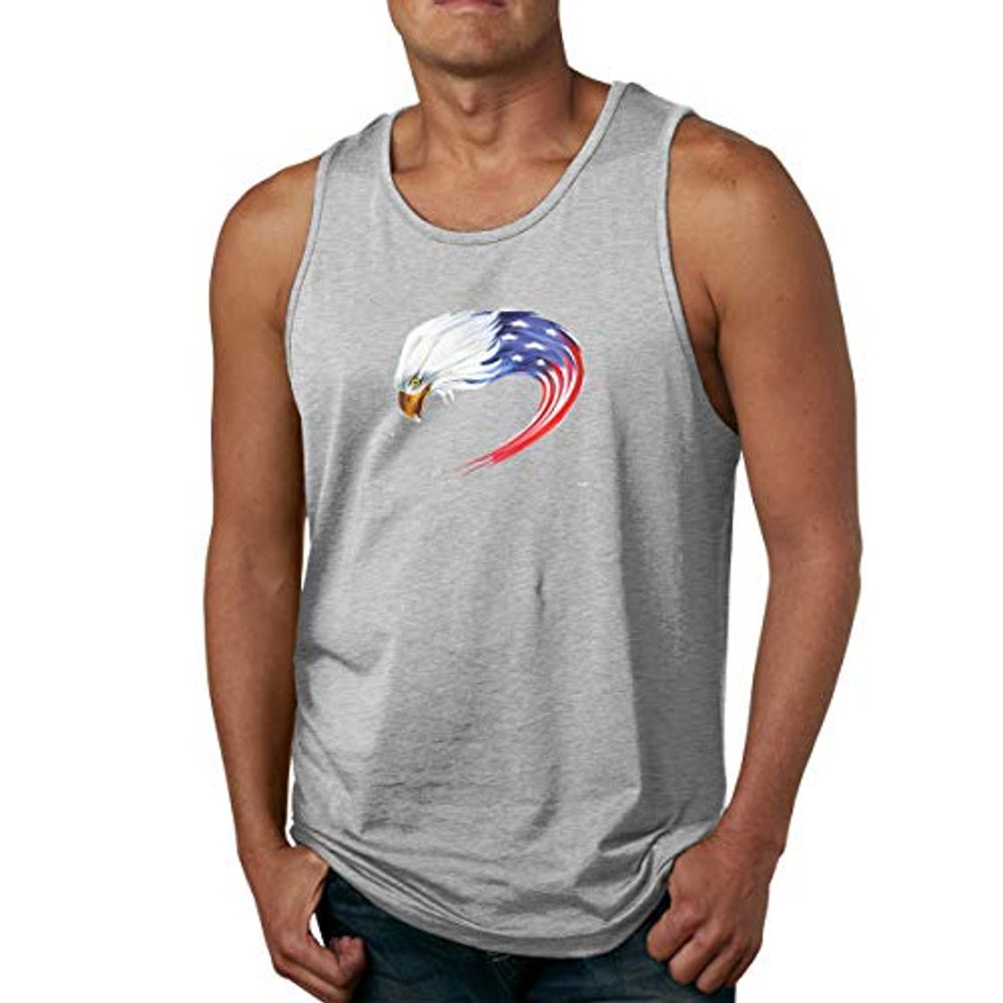 Moda Freedom Bald Eagle American Flag Mens Boy Round Neck Vest Premium Sleeveless