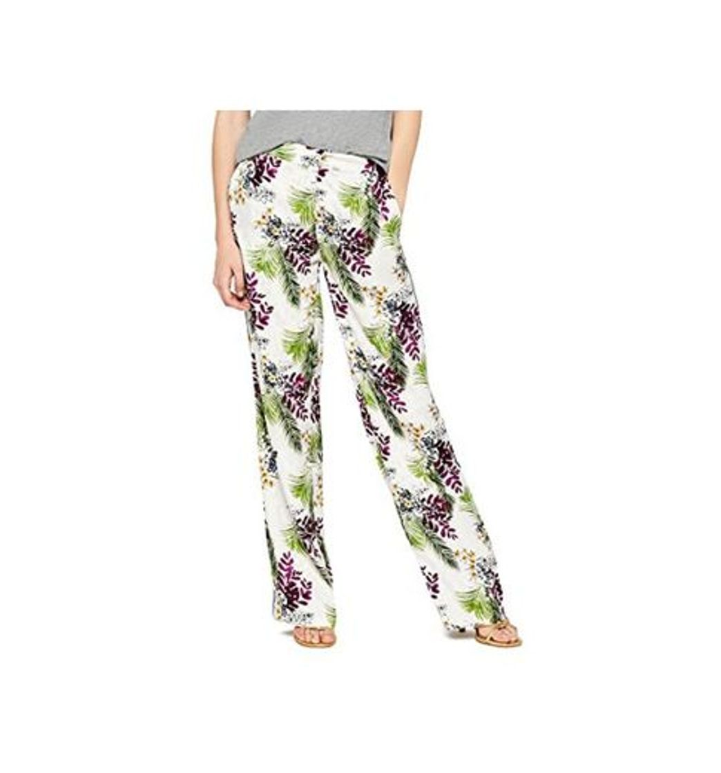 Fashion Marca Amazon - find. Pantalón de Pierna Ancha Mujer, Marfil