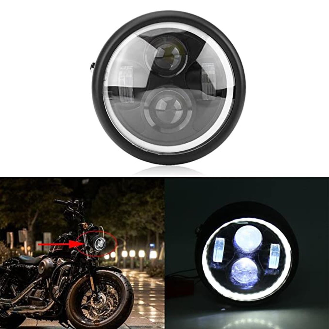 Productos Faro redondo LED de 6.5"para motocicleta