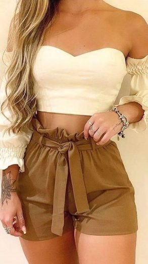 Conjunto com cropped e short social