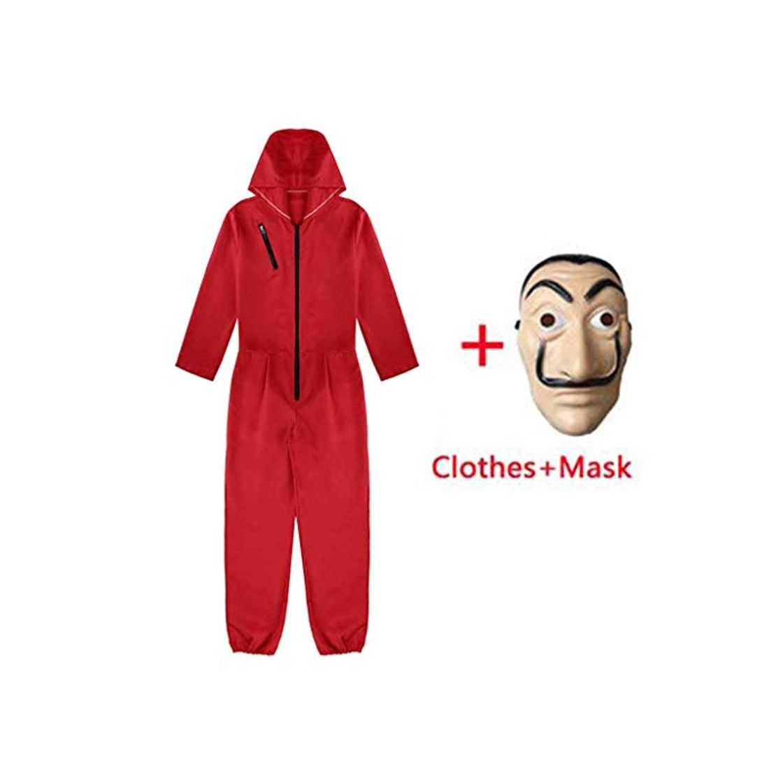 Social Amycute 2 PCS Traje de la Casa de Papel Disfraz con Máscara