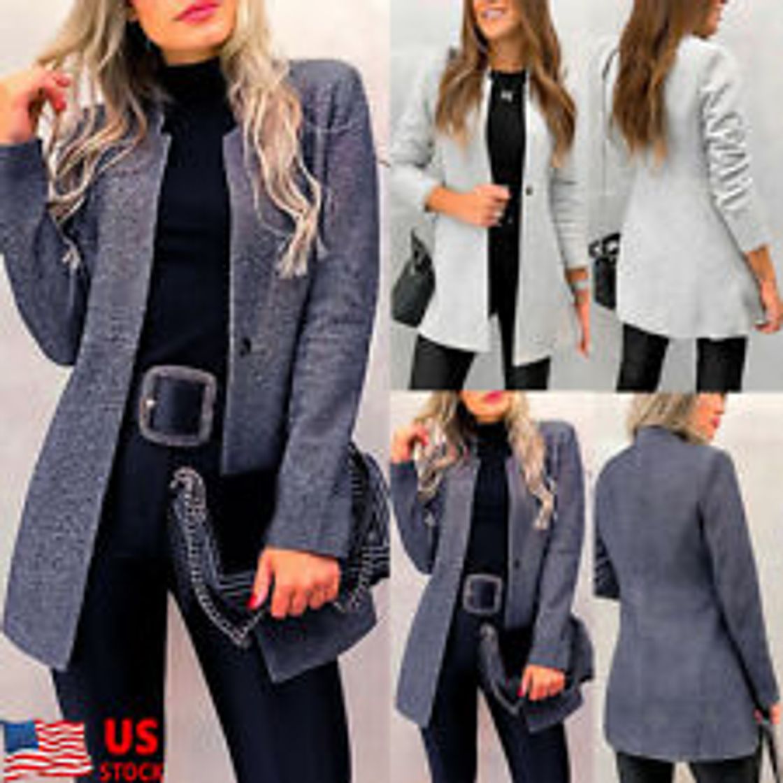 Product Mujeres Otoño Invierno Damas Open Front Manga Larga Baggy Topcoat Coat Capa con Capucha Cardigan Top