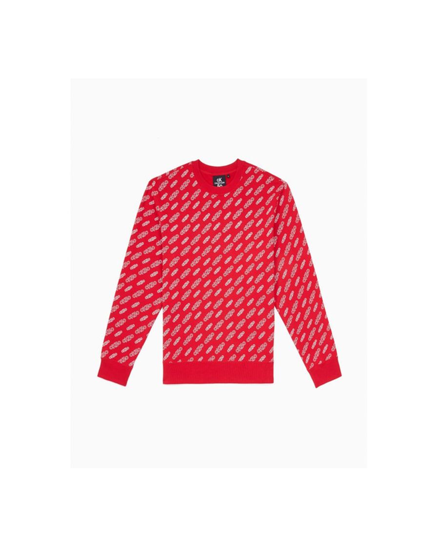 Social CK50 RELAXED ALL-OVER LOGO SWEATSHIRT