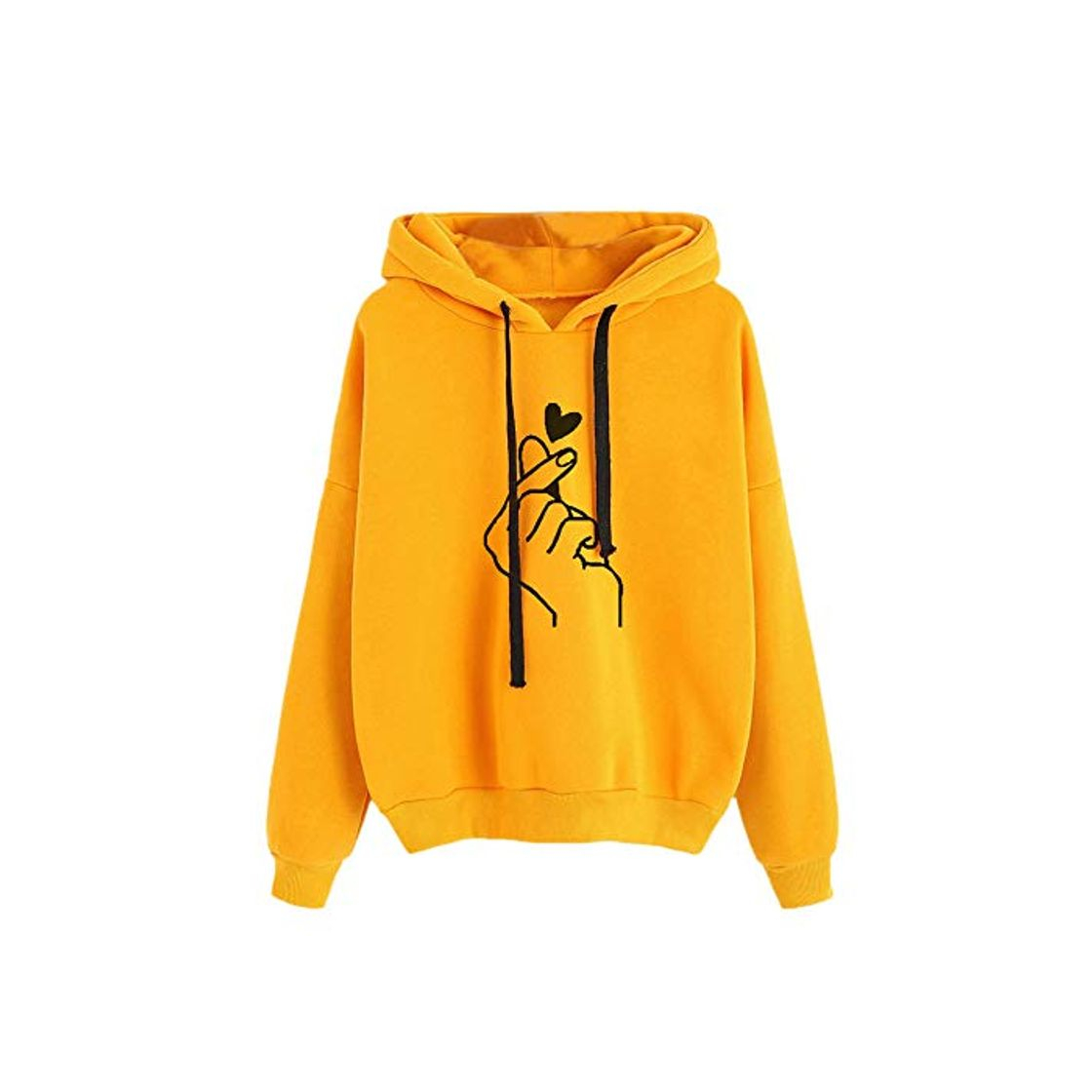 Social K-youth Sudadera con Capucha de Manga Larga con Estampado de Corazones para