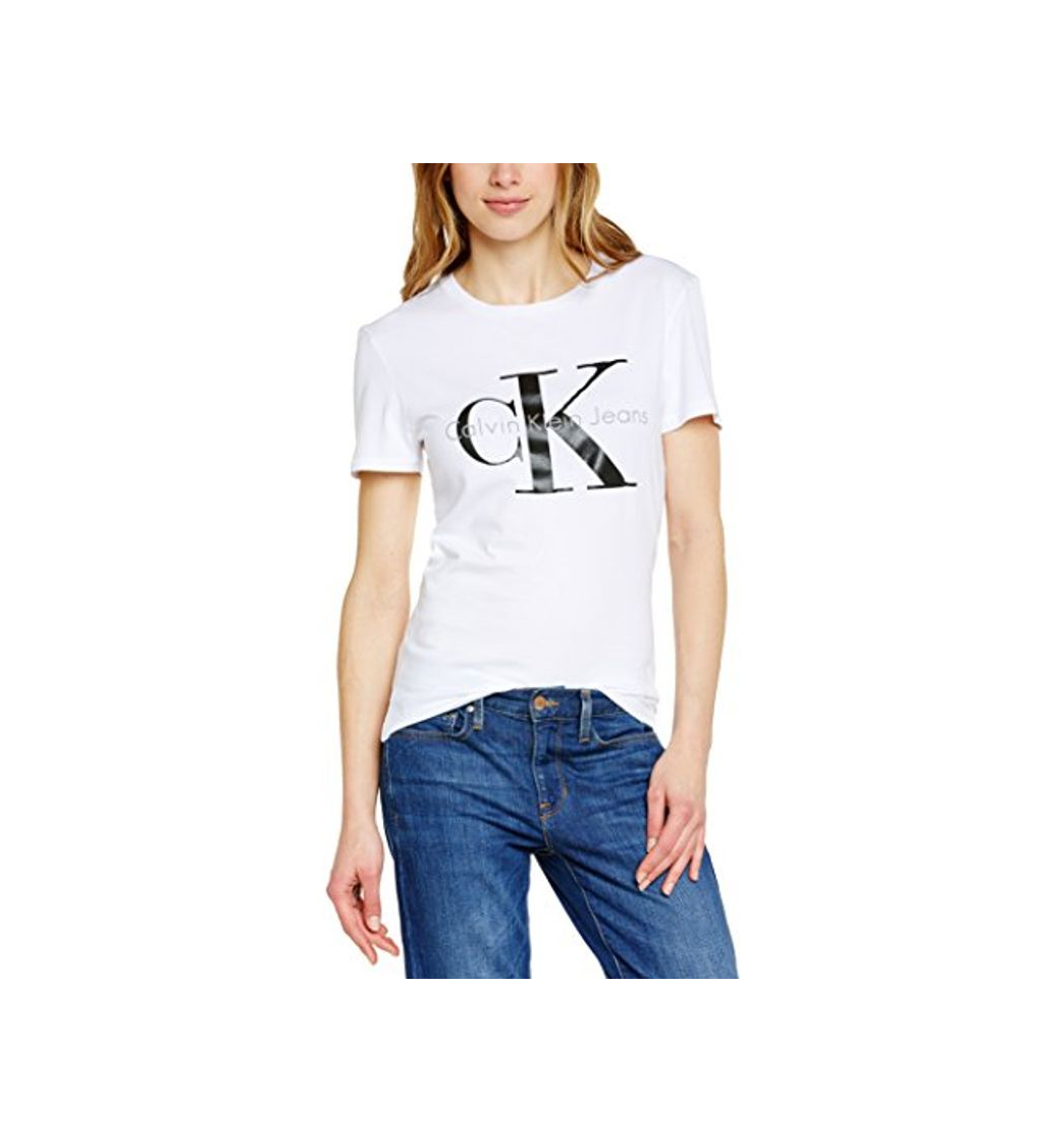 Producto Calvin Klein Jeans Damen T-Shirt SHRUNKEN TEE, Camiseta Para Mujer, Blanco