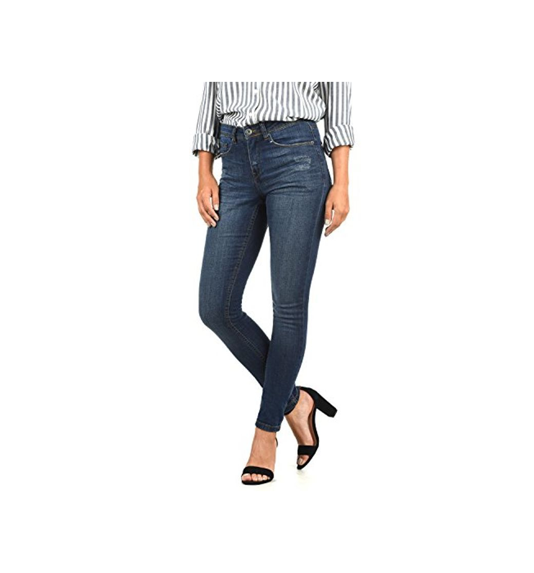 Social BlendShe Adriana Jeans Denim Vaquero Tejano para Mujer Elástico Relaxed-Fit, tamaño:XS, Color:Dark