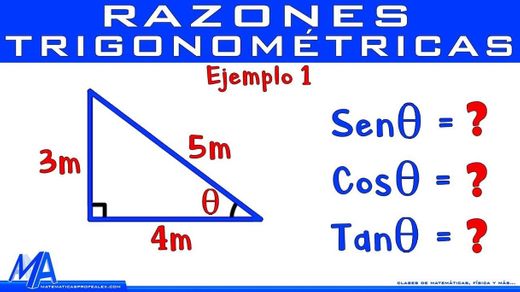 Razones trigonométricas de un ángulo | Ejemplo 1 - YouTube
