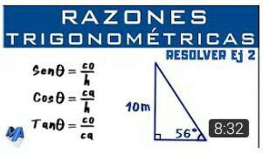 Solucionar un triángulo rectángulo | Ejemplo 2 - YouTube