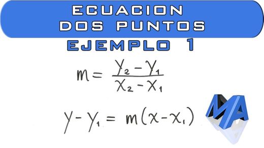 Ecuación de la recta conociendo dos puntos | Ejemplo 1 - YouTube