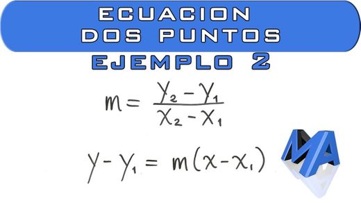 Ecuación de la recta conociendo dos puntos | Ejemplo 2 - YouTube