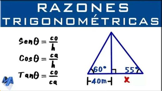 Razones trigonométricas | Aplicación con dos triángulos - YT