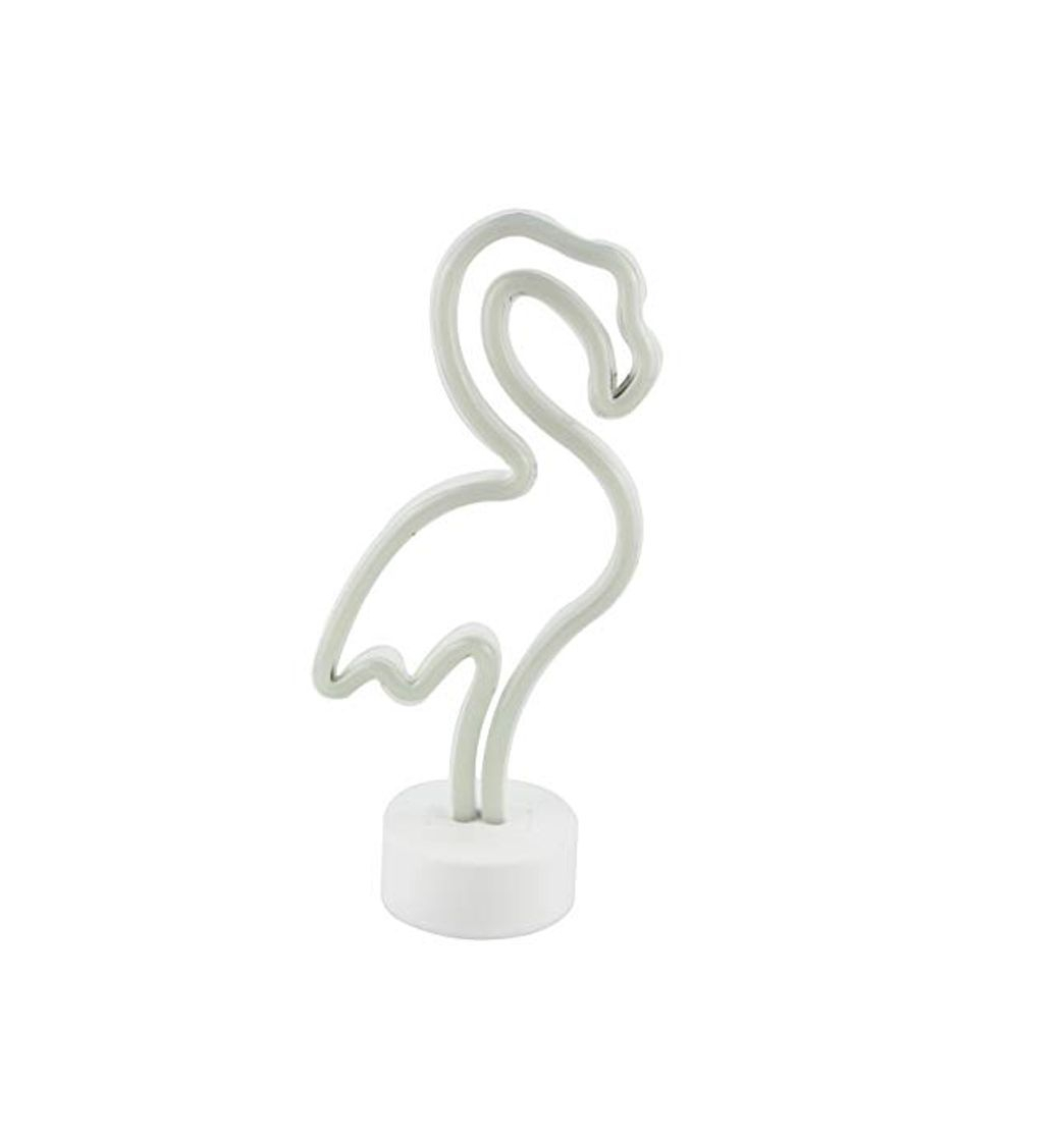 Social Neon Pink Flamingo Night Lights Signs with Pedestal Room Decor, Battery Operation