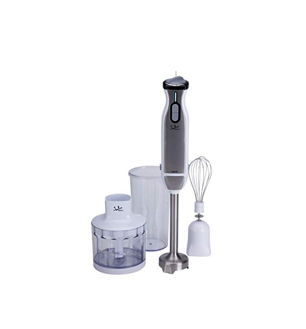 Social Jata BT199 Batidora de Varilla Inox con Doble Cuchilla de Titanium y Todos los Accesorios Incluidos Regulador electrónico de Velocidad Pie Desmontable de Acero Inoxidable 1000 W