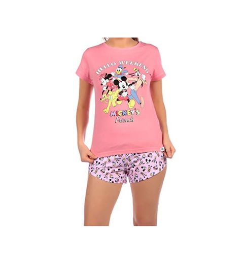 Disney Pijama para Mujer Mickey Mouse Minnie Mouse y y Amigos Rosa Large