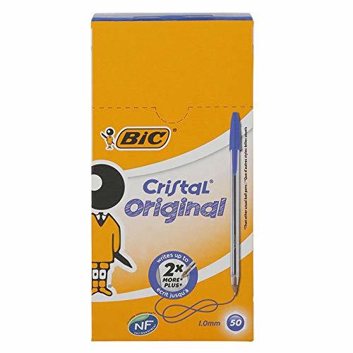 Product BIC Cristal Original - Caja de 50 unidades, bolígrafos punta media