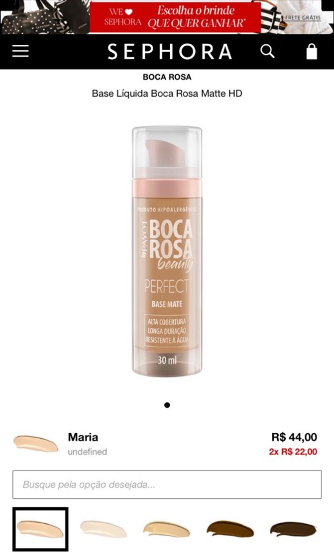 Fashion Base boca rosa + R$20,00 de desconto na primeira compra 