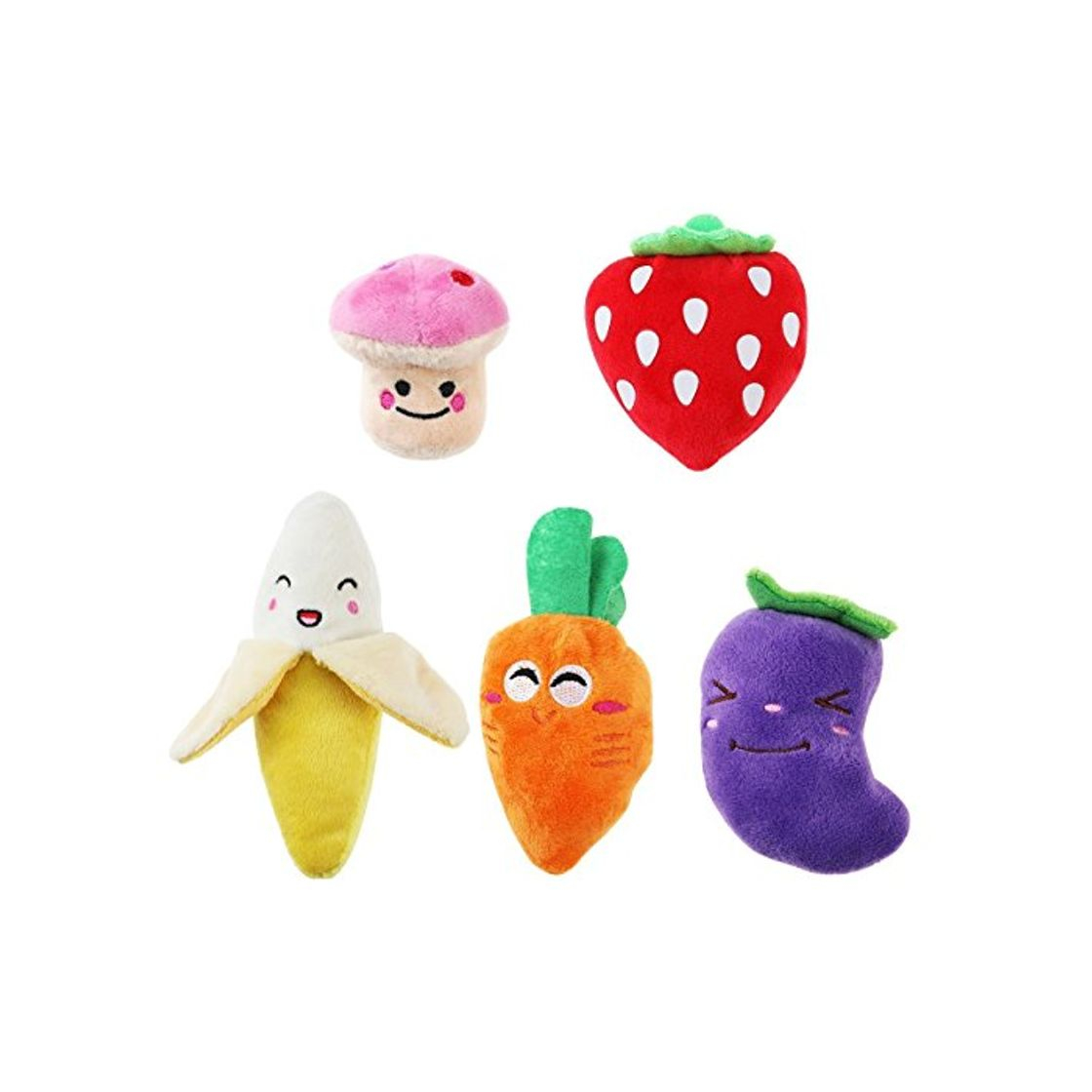 Social UEETEK Juguetes chirriantes para Perros pequeños, Frutas y Verduras, Juguetes de Peluche