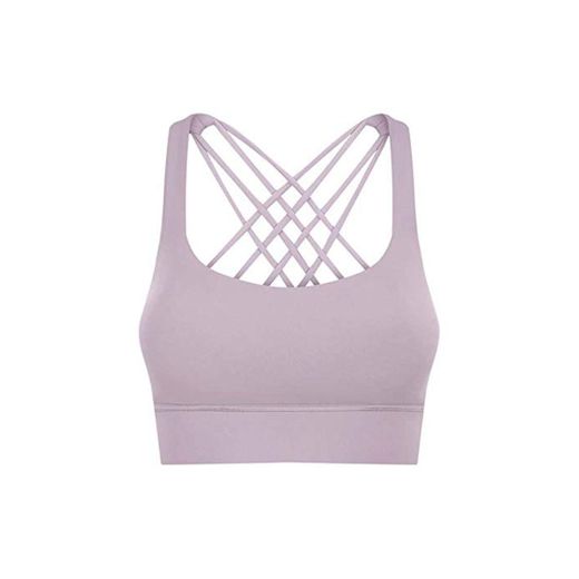 AOONE Mujeres Widen Hem Push Up Workout Fitness Yoga Crop Tops Brassiere