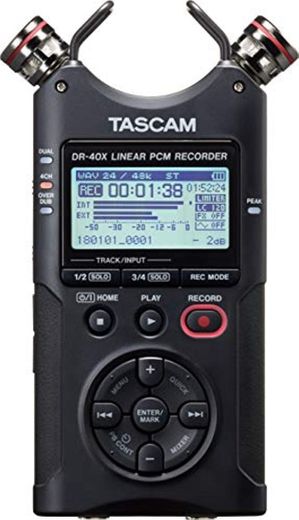Tascam DR-40X grabadora de audio portátil de 4 pistas