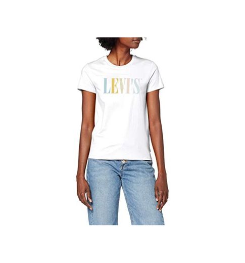 Levi's The tee Camiseta, Blanco (90's Serif T2 Multicolor White