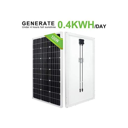 ECO-WORTHY panel solar monocristalino de 100 W 120 W 12 V para