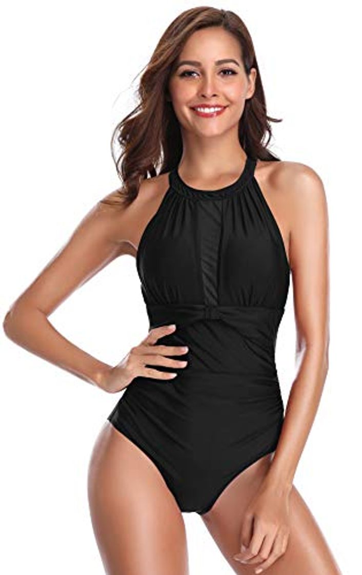 Fashion SHEKINI Traje de Baño de Una Pieza Mujer Halter Elegante Trajes de