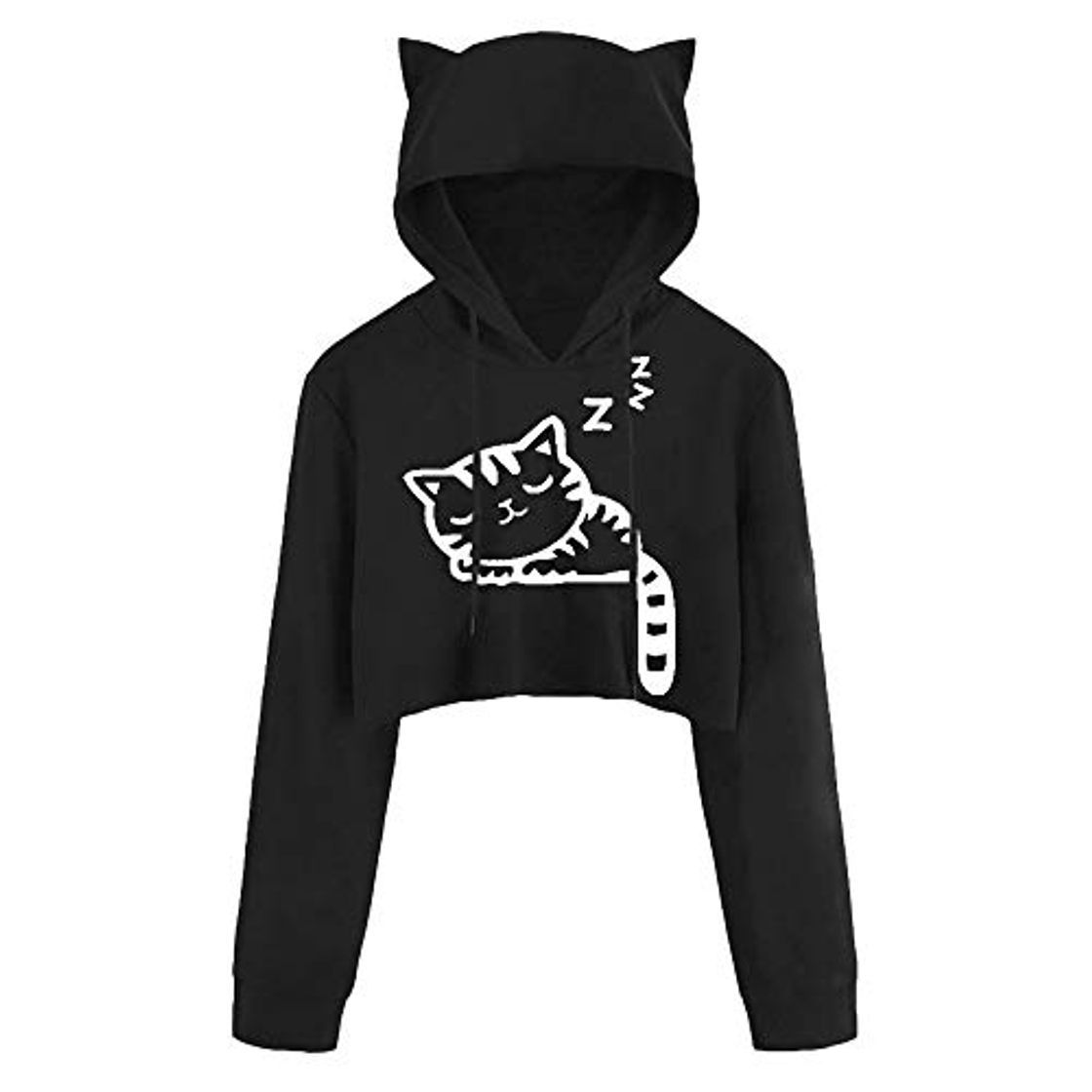 Product Gato Sudaderas Mujer Tumblr Cortas con Capucha