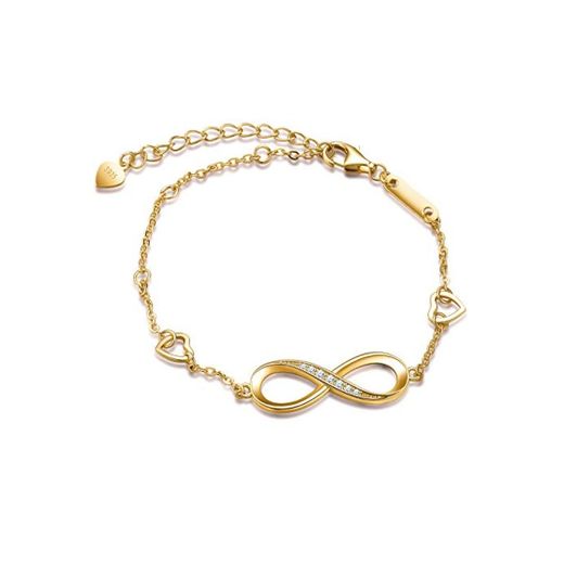 Unendlich U Pulsera Mujer Infinito U Pulsera de Plata 925 Estilo Símbolo