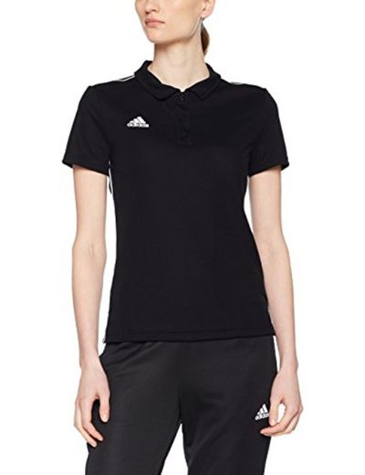 Adidas Core18 W Camiseta Polo, Mujer, Black