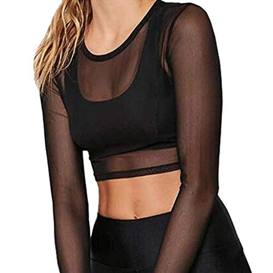 Producto VRTUR Camisa Clásica de Otoño para Mujer Camisa Transparente de Manga Larga