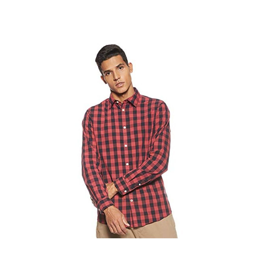 Social JACK & JONES Jjegingham Shirt L/s Camisa, Multicolor