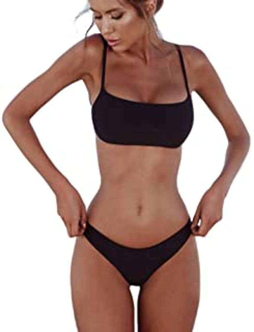 Social Meizas Conjuntos de Bikinis para Mujer, Gris