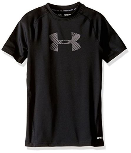 Under Armour Armour SS Camiseta Deporte, Niños, Negro