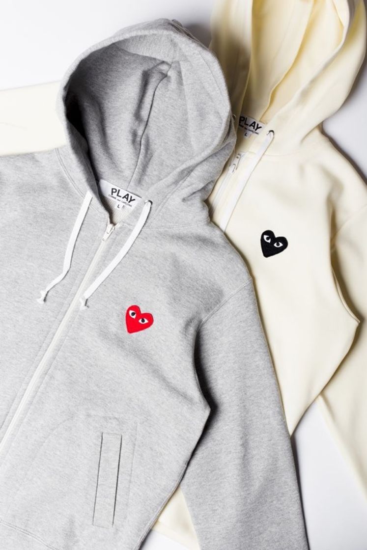 Product Comme des Garçons Play Felpa Cappuccio Avorio Cuore