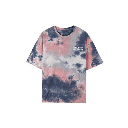 Camiseta Transpirable con Efecto Tie Dye Camiseta Pareja Verano Camiseta Unisex con