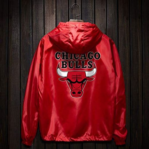 Sudadera con Capucha De Baloncesto Chicago Bulls Entrenamiento Deportivo del Viento Chaqueta