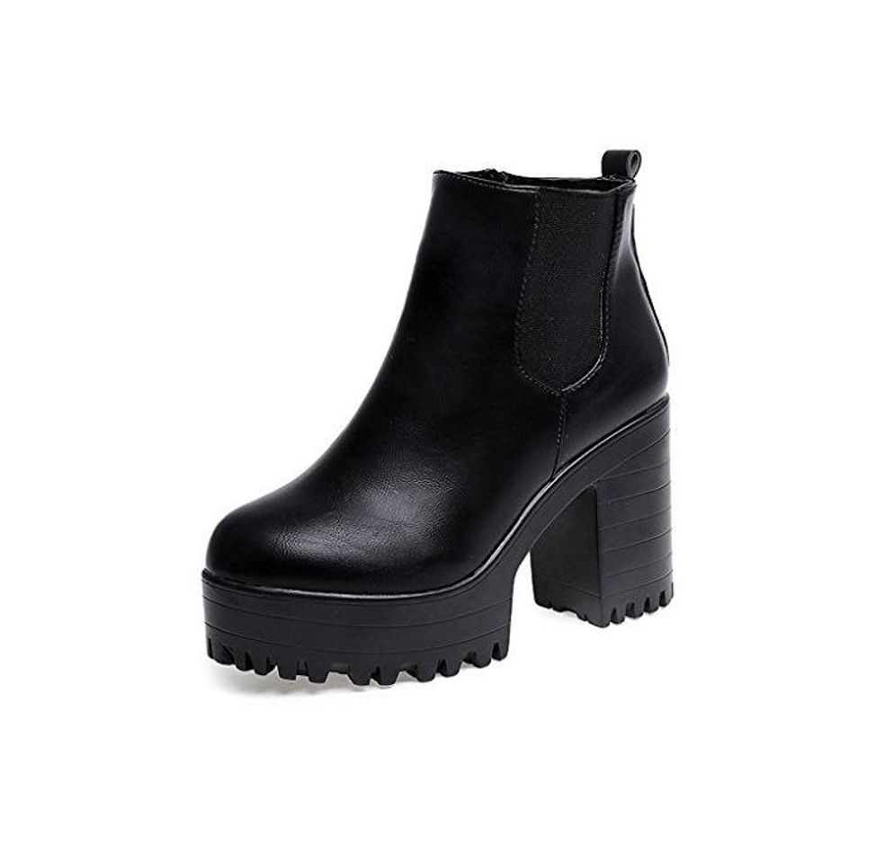 Moda Botas de cuero con plataforma, de Holacha