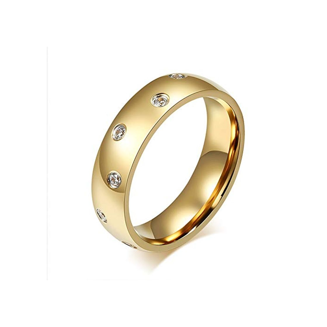 RQZQ Anillo Anillo de Oro de Acero Inoxidable Micro Cubic Zirconia joyería para Mujer Anillos de Boda Anillo de Compromiso anel Feminino