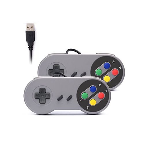 Link-e : 2X Nintendo Controles Mandos de Juegos USB SNES para PC/MAC
