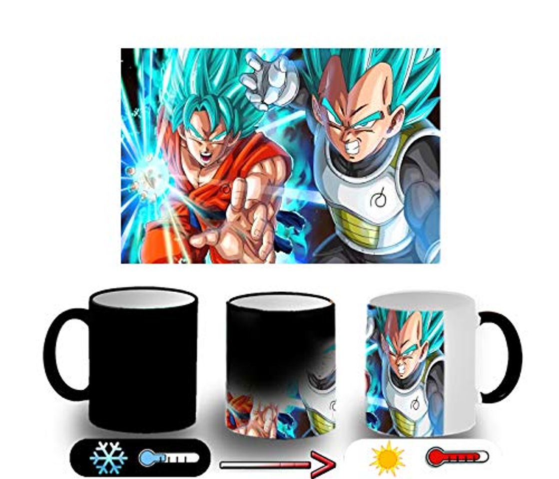 Productos MERCHANDMANIA Taza MÁGICA Goku Vegeta SSJ God Combate Broly Magic mug