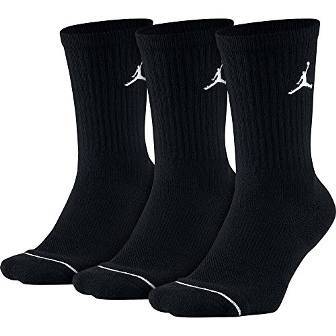 Fashion NIKE Jumpman Crew 3Ppk Calcetines Línea Michael Jordan, Hombre, Negro