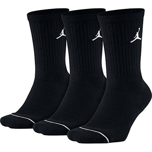 NIKE Jumpman Crew 3Ppk Calcetines Línea Michael Jordan, Hombre, Negro