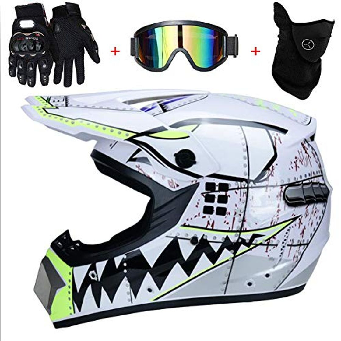 Product TKUI Casco Motocross Niño ECE Homologado - Casco de Moto Infantil Cross