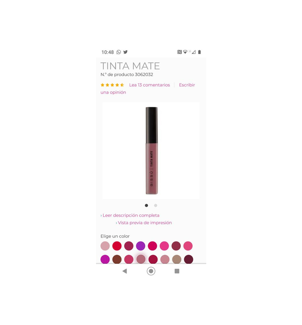 Product Labial tinta Matte bissu