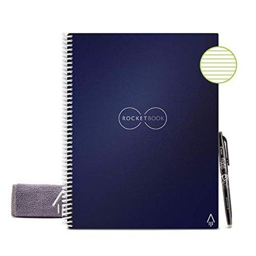 Rocketbook Smart - Cuaderno reutilizable con forro ecológico con 1 bolígrafo Pilot