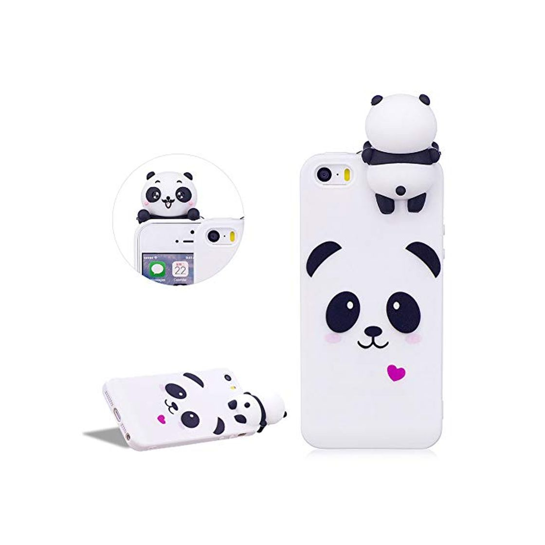 Productos DasKAn Lindo Panda Mate Funda de Silicona para iPhone 5