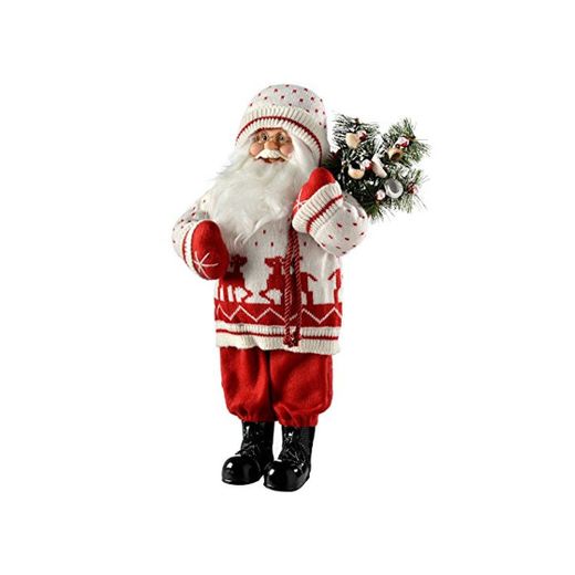 WeRChristmas – Figura Decorativa de pie de Papá Noel con decoración de Navidad, Disfraz,